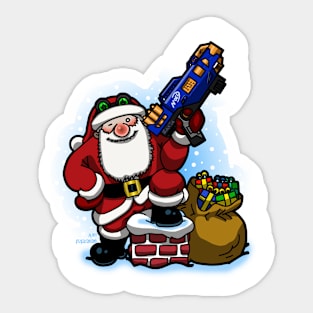 Toy Gun Santa Sticker